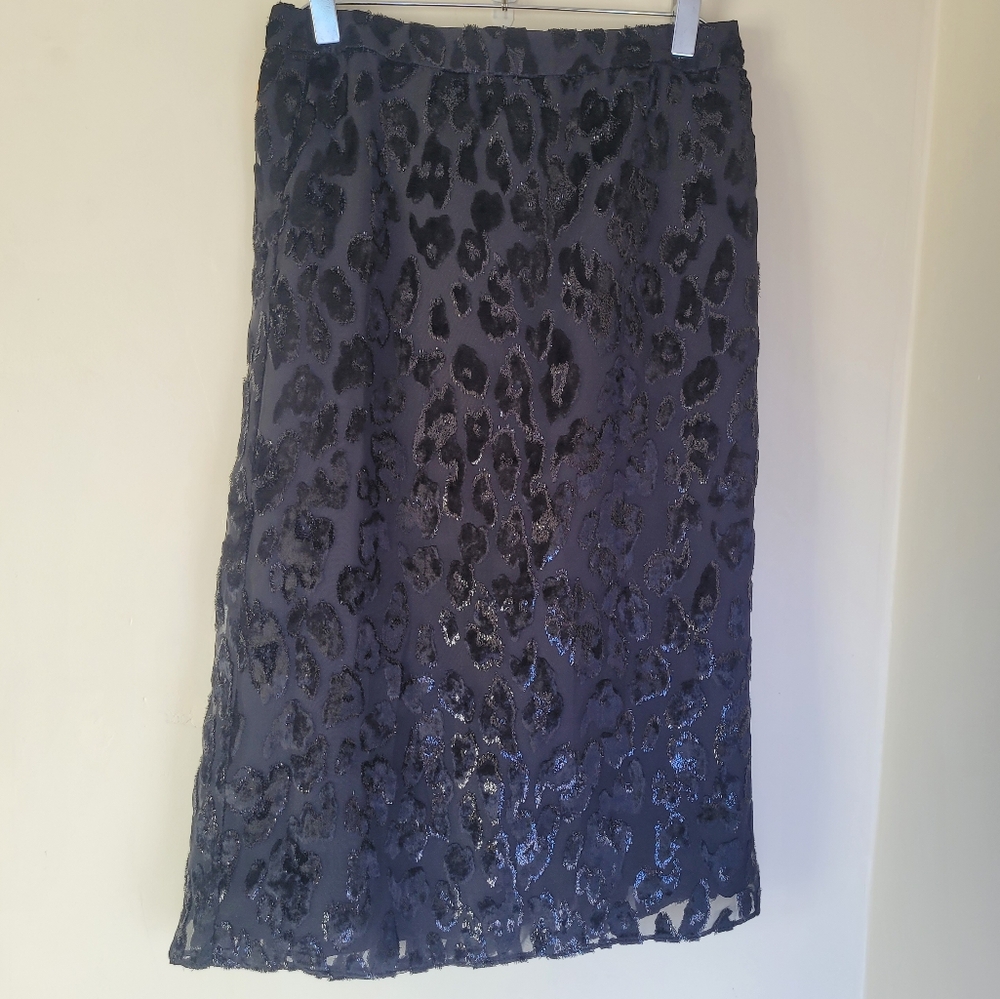 NWT J.Crew Slip skirt in burnout velvet leopard